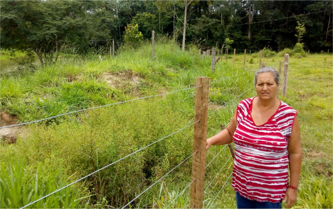 O projeto forneceu um kit com arame estacas e mourões, além de mudas de frutíferas e essências florestais.